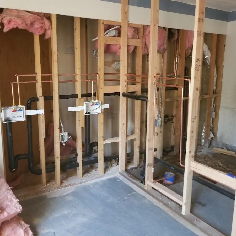 Copper pipe rough-in and plumbing installation in Swansea